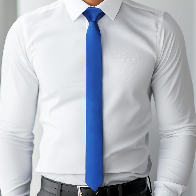 DR ANISON Skinny Tie Men Women 2" (5CM) Slim Necktie Solid Thin Ties Formal - Image 5